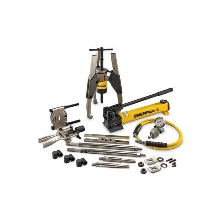 Enerpac Hydraulic Sync Grip Master Puller Set With Hand Pump  24 Ton Capacity  Threaded Spindle And Jaws MPS24H